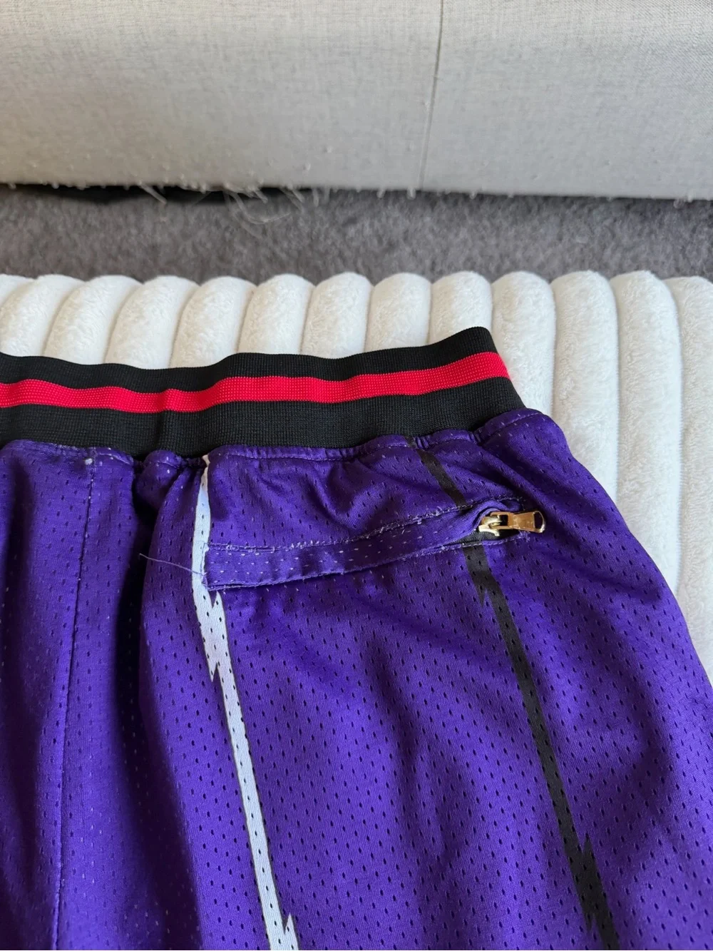 Vince Carter #15 Toronto Raptors Basketball Shorts XL Purple Embroidered